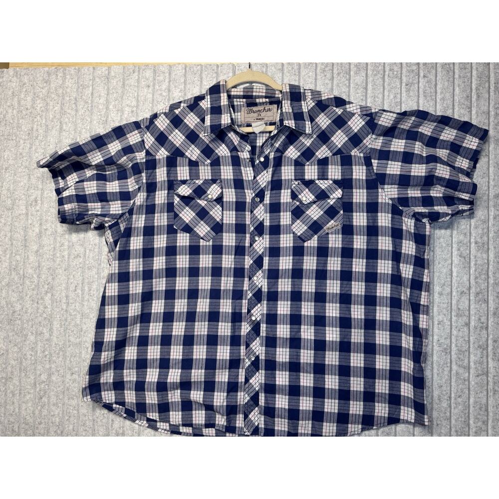 Wrangler Wrancher VTG 3XL Western Pearl Snap Shortsleeved Button Up Snap